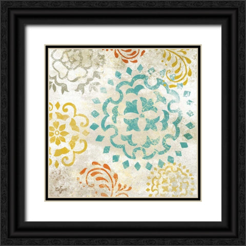 Colorful Medallions II  Black Ornate Wood Framed Art Print with Double Matting by Lyon, Rebecca