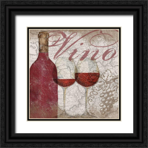 Vino and Vin I  Black Ornate Wood Framed Art Print with Double Matting by Reed, Tara