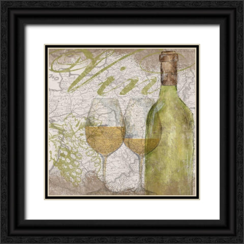 Vino and Vin II  Black Ornate Wood Framed Art Print with Double Matting by Reed, Tara