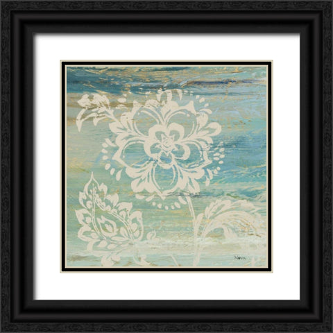 Blue Indigo with Lace IV  Black Ornate Wood Framed Art Print with Double Matting by Studio Nova