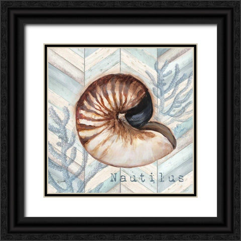 Chevron Shell IV  Black Ornate Wood Framed Art Print with Double Matting by Tre Sorelle Studios