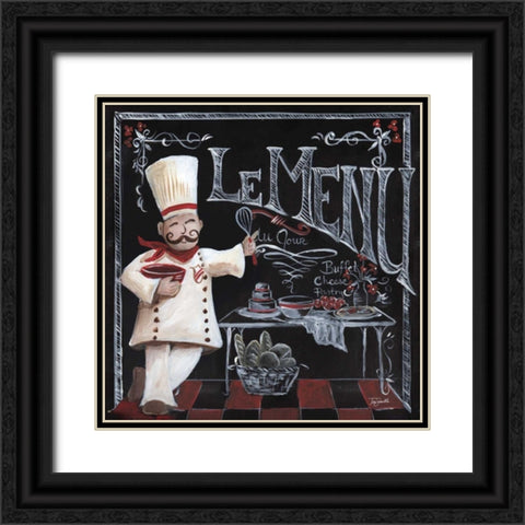 Chalkboard Chefs I  Black Ornate Wood Framed Art Print with Double Matting by Tre Sorelle Studios