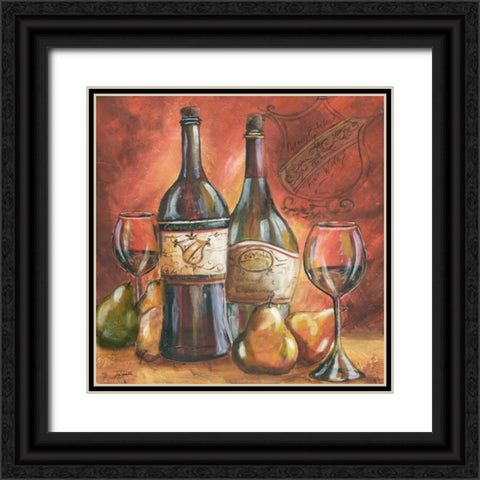 Red and Gold Wine II  Black Ornate Wood Framed Art Print with Double Matting by Tre Sorelle Studios