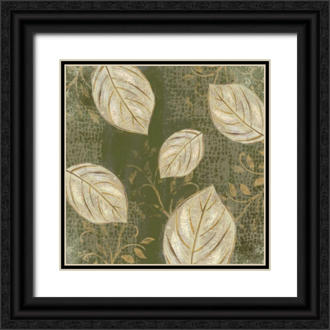 Leaf Toss Mix II  Black Ornate Wood Framed Art Print with Double Matting by Lyon, Rebecca