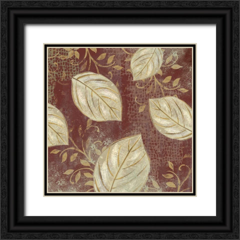 Leaf Toss Mix IV  Black Ornate Wood Framed Art Print with Double Matting by Lyon, Rebecca