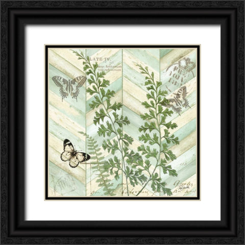 Chevron Botanical I  Black Ornate Wood Framed Art Print with Double Matting by Tre Sorelle Studios