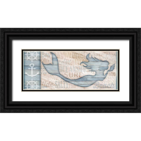 Ocean Life Mermaid Black Ornate Wood Framed Art Print with Double Matting by Killeen, Jen
