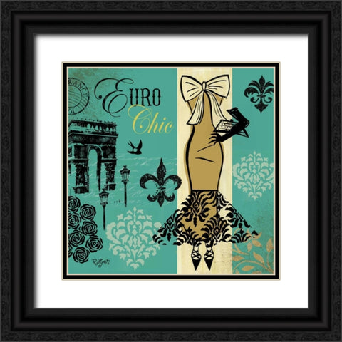 Euro Chic II Black Ornate Wood Framed Art Print with Double Matting by Lyon, Rebecca