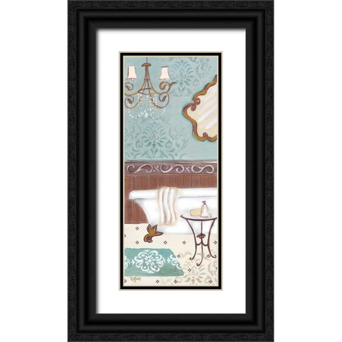 Fancy Bath Panel II Black Ornate Wood Framed Art Print with Double Matting by Lyon, Rebecca