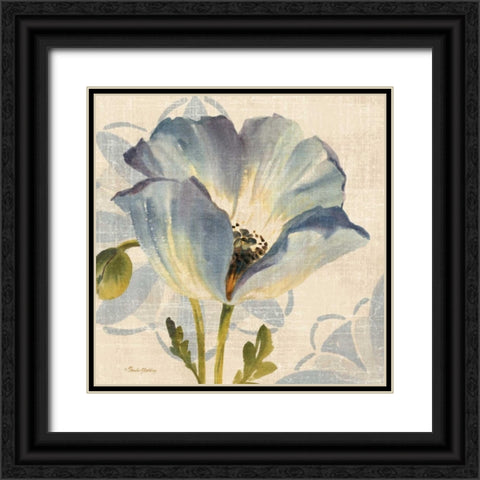 Watercolor Poppies IV Black Ornate Wood Framed Art Print with Double Matting by Gladding, Pamela