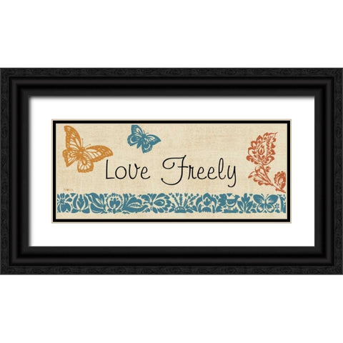 Blue Indigo Sentiment Panel II Black Ornate Wood Framed Art Print with Double Matting by Studio Nova