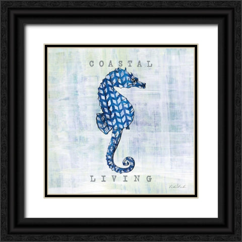 Indigo Sea Creatures I Black Ornate Wood Framed Art Print with Double Matting by Dundon, Caitlin
