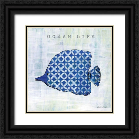 Indigo Sea Creatures II Black Ornate Wood Framed Art Print with Double Matting by Dundon, Caitlin