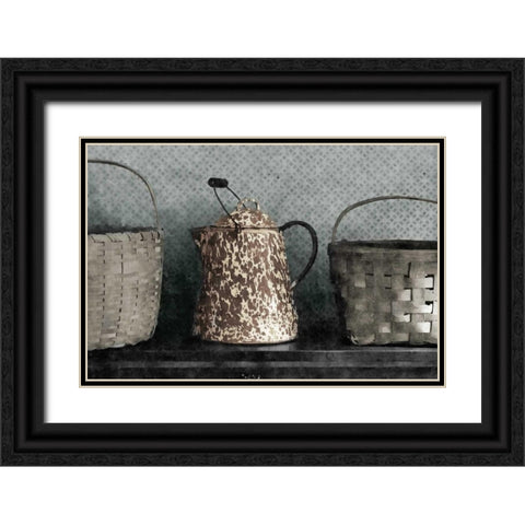 Farmhouse Black Ornate Wood Framed Art Print with Double Matting by Romita, Denise
