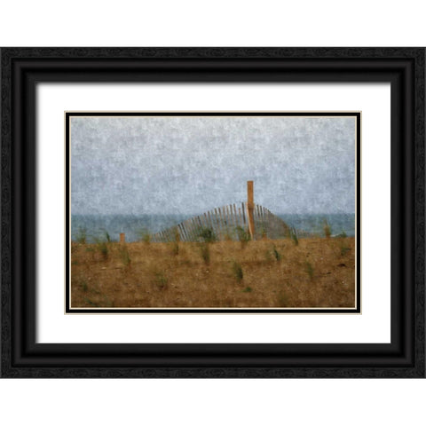 Sandy Beach Black Ornate Wood Framed Art Print with Double Matting by Romita, Denise