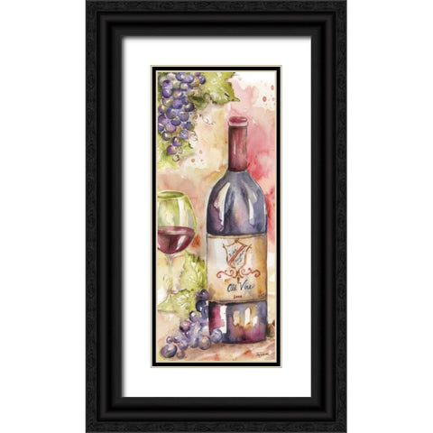 Watercolor Wine Panel I Black Ornate Wood Framed Art Print with Double Matting by Tre Sorelle Studios