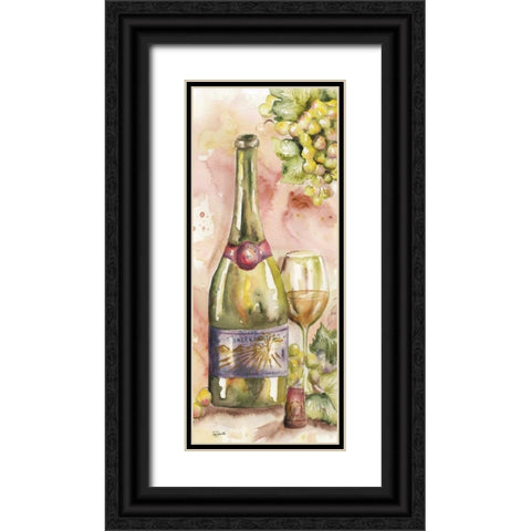 Watercolor Wine Panel II Black Ornate Wood Framed Art Print with Double Matting by Tre Sorelle Studios