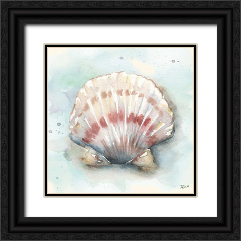 Watercolor Shells VI Black Ornate Wood Framed Art Print with Double Matting by Tre Sorelle Studios