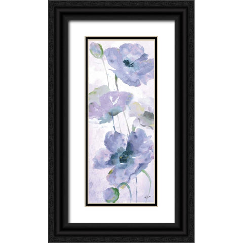 Watercolor Garden Purple Panel II Black Ornate Wood Framed Art Print with Double Matting by Tre Sorelle Studios