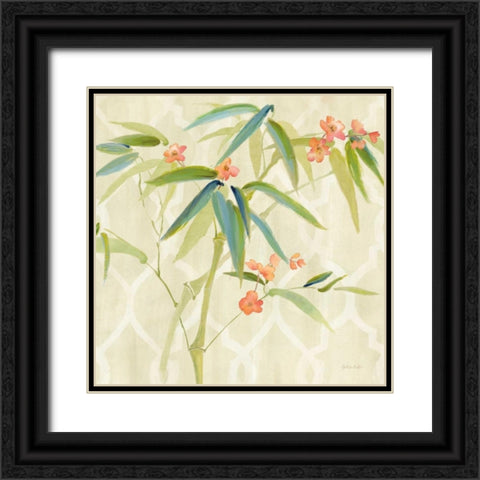 Zen Bamboo w/blossoms I Black Ornate Wood Framed Art Print with Double Matting by Coulter, Cynthia