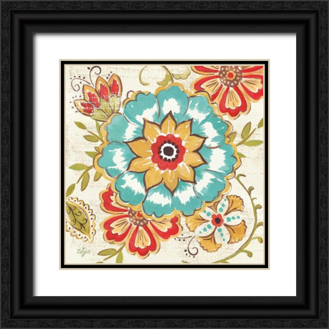 Boho Florals II Black Ornate Wood Framed Art Print with Double Matting by Lyon, Rebecca