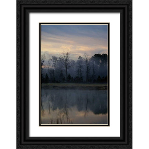 Misty Morning Black Ornate Wood Framed Art Print with Double Matting by Romita, Denise