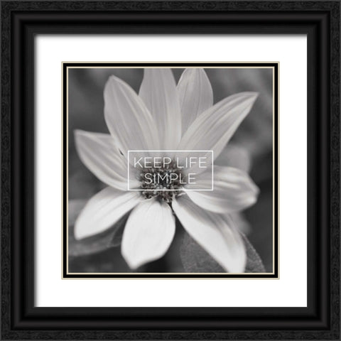 Say it in Black and White II Black Ornate Wood Framed Art Print with Double Matting by Romita, Denise
