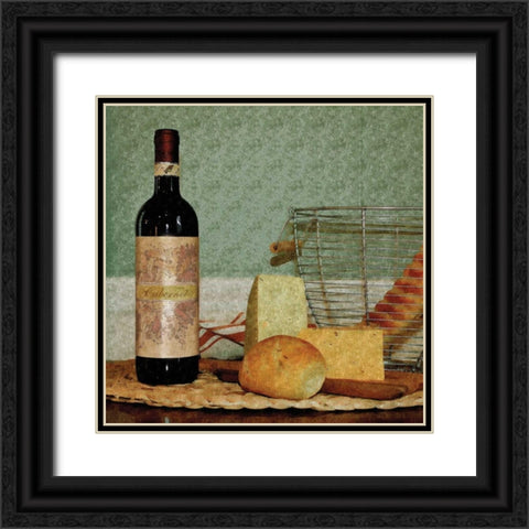 Country Wine I Black Ornate Wood Framed Art Print with Double Matting by Romita, Denise