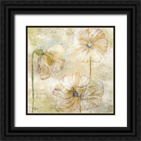 Poppy Passion Neutral II Black Ornate Wood Framed Art Print with Double Matting by Lyon, Rebecca