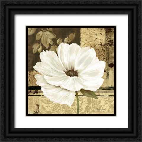 Poppies in Grey I Black Ornate Wood Framed Art Print with Double Matting by Gladding, Pamela