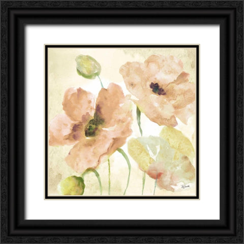 Watercolor Blush II Black Ornate Wood Framed Art Print with Double Matting by Tre Sorelle Studios