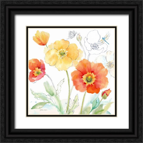 Happy Poppies IV Black Ornate Wood Framed Art Print with Double Matting by Coulter, Cynthia