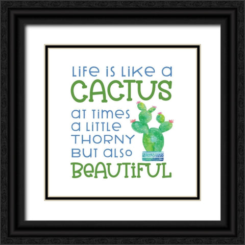 Playful Cactus IV Black Ornate Wood Framed Art Print with Double Matting by Reed, Tara
