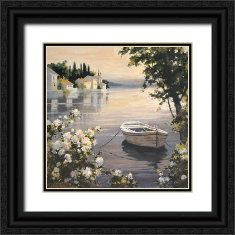 Waters Edge Black Ornate Wood Framed Art Print with Double Matting by Simandle, Marilyn