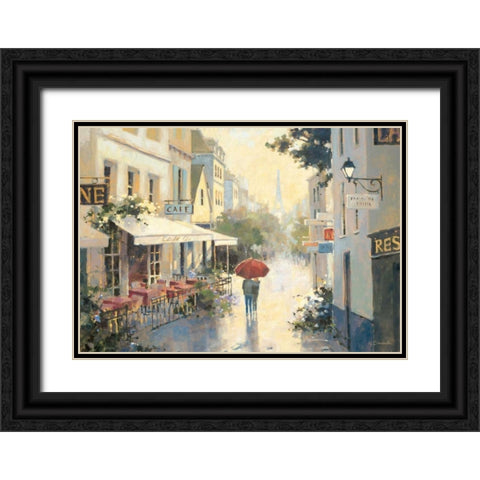 Cafe de Ville Black Ornate Wood Framed Art Print with Double Matting by Simandle, Marilyn