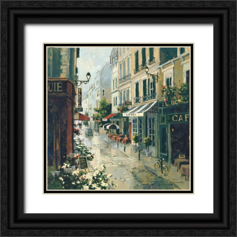 Floral Lane Black Ornate Wood Framed Art Print with Double Matting by Simandle, Marilyn
