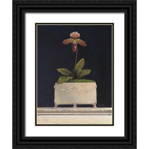 Plum Sugar Orchid Black Ornate Wood Framed Art Print with Double Matting by Fisk, Arnie