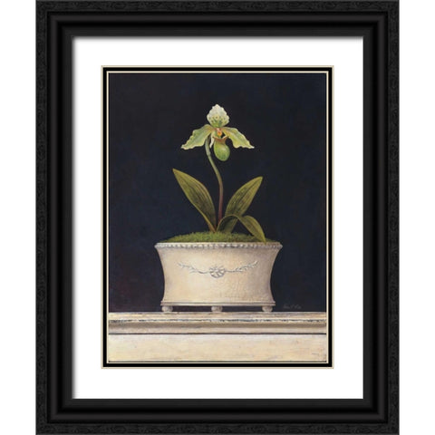 Chartreuse Sugar Orchid Black Ornate Wood Framed Art Print with Double Matting by Fisk, Arnie