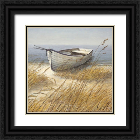 Shoreline Boat Black Ornate Wood Framed Art Print with Double Matting by Fisk, Arnie
