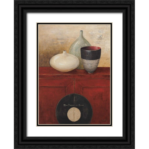 Asian Armoire - Rouge Black Ornate Wood Framed Art Print with Double Matting by Fisk, Arnie