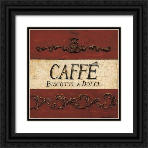 Caffe Biscotti Plaque Black Ornate Wood Framed Art Print with Double Matting by Fisk, Arnie