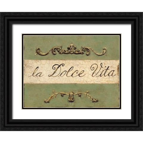 Dolce Vita Plaque Black Ornate Wood Framed Art Print with Double Matting by Fisk, Arnie