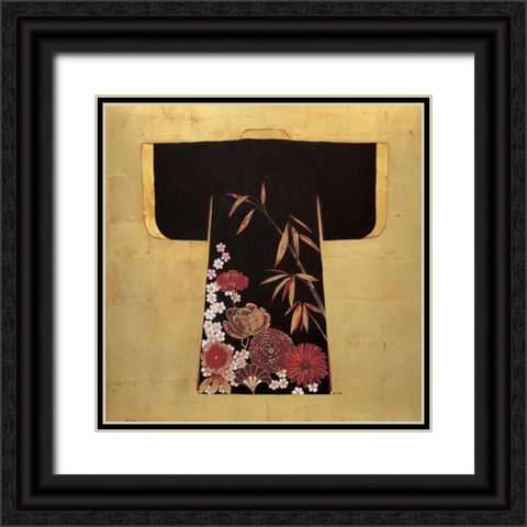 Gilded Kimono  Black Ornate Wood Framed Art Print with Double Matting by Fisk, Arnie