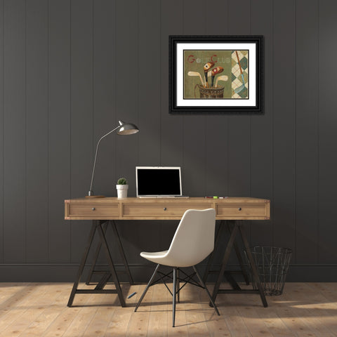 Golf Club Black Ornate Wood Framed Art Print with Double Matting by Fisk, Arnie