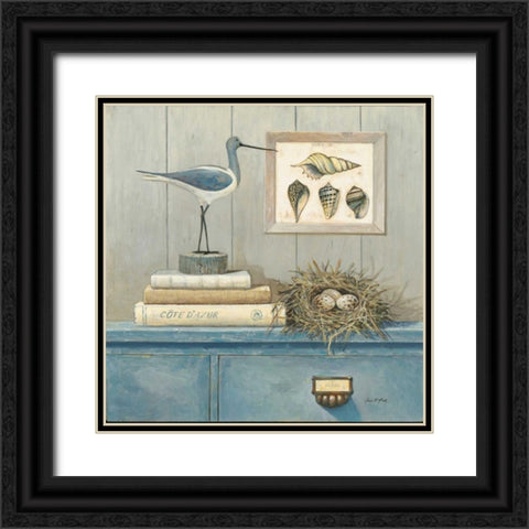 Cote D Azure Botanical Black Ornate Wood Framed Art Print with Double Matting by Fisk, Arnie