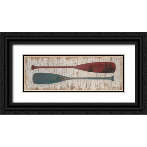 Paddles on Birchbark Black Ornate Wood Framed Art Print with Double Matting by Fisk, Arnie