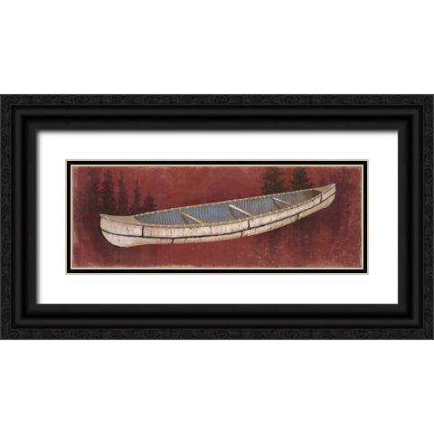 Birchbark Canoe Black Ornate Wood Framed Art Print with Double Matting by Fisk, Arnie