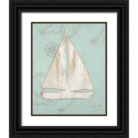 Coastal Sailboat  Black Ornate Wood Framed Art Print with Double Matting by Fisk, Arnie