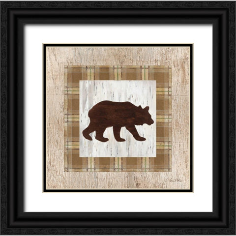 Searching Bear Black Ornate Wood Framed Art Print with Double Matting by Fisk, Arnie