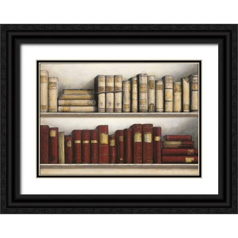 World Study of Books Black Ornate Wood Framed Art Print with Double Matting by Fisk, Arnie